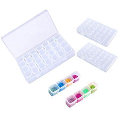 28 Grids Clear Plastic Jewelry Box Movable DividersClear Plastic Organizer 
