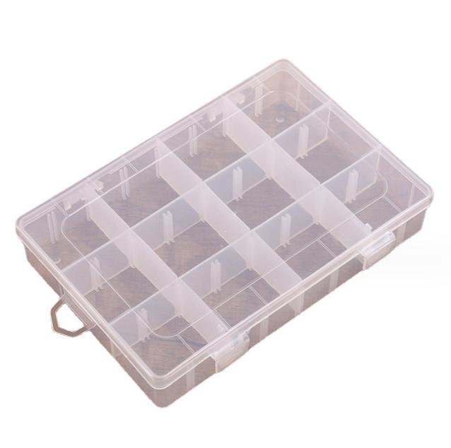 Plastic Box Organizer 12 Grids Adjustable Dividers,Clear Storage Box for Jewelry