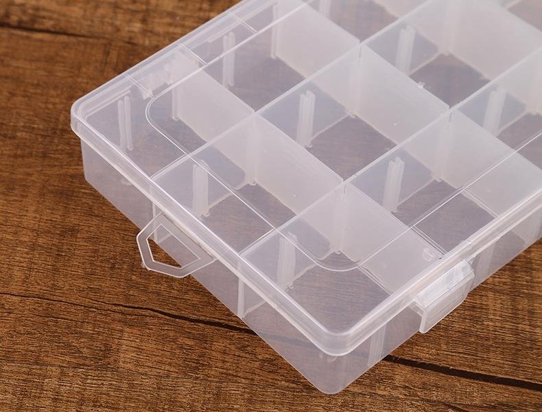 Plastic Box Organizer 12 Grids Adjustable Dividers,Clear Storage Box for Jewelry 2