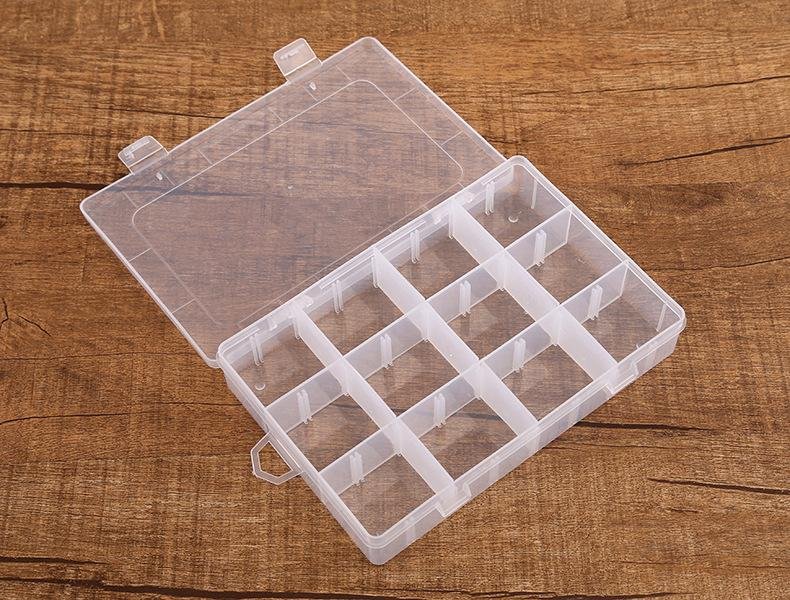 Plastic Box Organizer 12 Grids Adjustable Dividers,Clear Storage Box for Jewelry 3