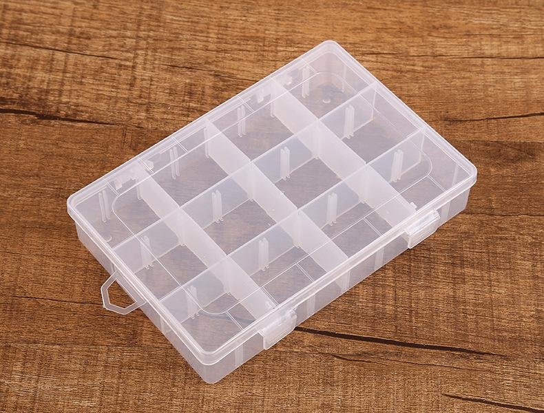 Plastic Box Organizer 12 Grids Adjustable Dividers,Clear Storage Box for Jewelry 4