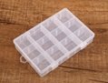 Nail Art Storage Box Plastic Box Organizer 12 Grids Adjustable Dividers 4