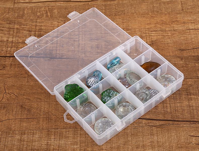 Plastic Box Organizer 12 Grids Adjustable Dividers,Clear Storage Box for Jewelry 5