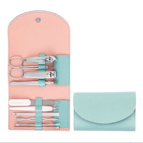 Nail Care Kit Manicure Set Nail Care Tools with Colored Leather Bag 4