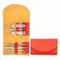 Nail Care Kit Manicure Set Nail Care Tools with Colored Leather Bag 5