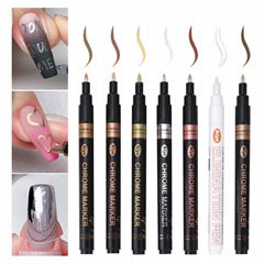 Metallic Acrylic Paint Nail Pens Correction Pens High Gloss Chrome Pen Marker 