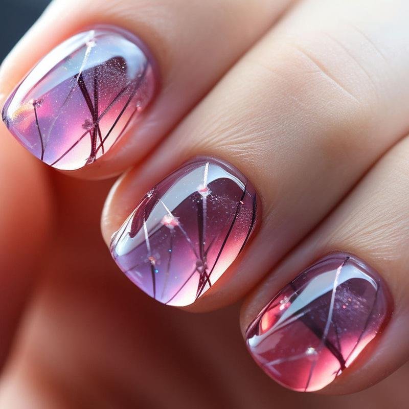 Wearable Nails Ice Smudge Press Ons Fake Nails For Womens 