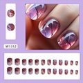 Glass Ice Through up Designs Acrylic Nails Reusable Full Cover Stick on Nails 