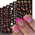 Night Glow 5D Embossed Nail Decals Self-Adhesive Nail Sticker  Nail Accessories 