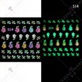 Night Glow 5D Embossed Nail Decals Self-Adhesive Nail Sticker  Nail Accessories 