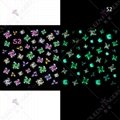 Night Glow 5D Embossed Nail Decals Self-Adhesive Nail Sticker  Nail Accessories  16