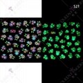 Night Glow 5D Embossed Nail Decals Self-Adhesive Nail Sticker  Nail Accessories 