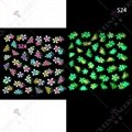 Night Glow 5D Embossed Nail Decals Self-Adhesive Nail Sticker  Nail Accessories  18