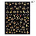 Xmas Laser Gold Plated Nail Stickers  Elk Snow Flake Nail Tips  6