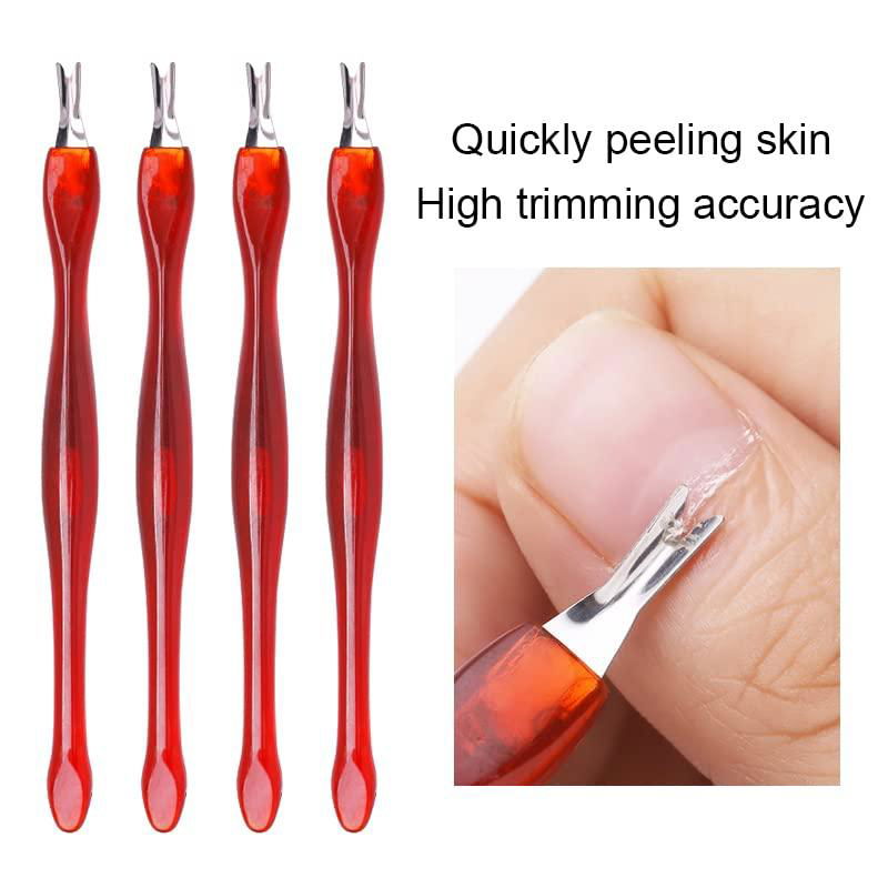 Dead Skin Cuticle Knife V-Shaped Nail Cuticle Trimmer Remover Plastic Handle 3