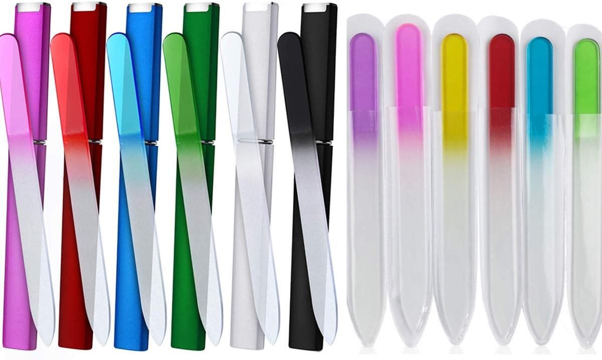 Glass Nail Files with Case Crystal Fingernail Files Double Sided Glass Nail File