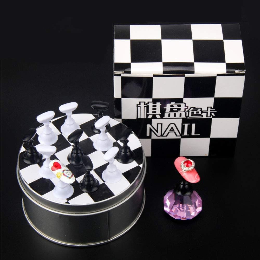 Magnetic Nail Stand Tips Holders Crystal Holder Chessboard  Nail Art Training  5