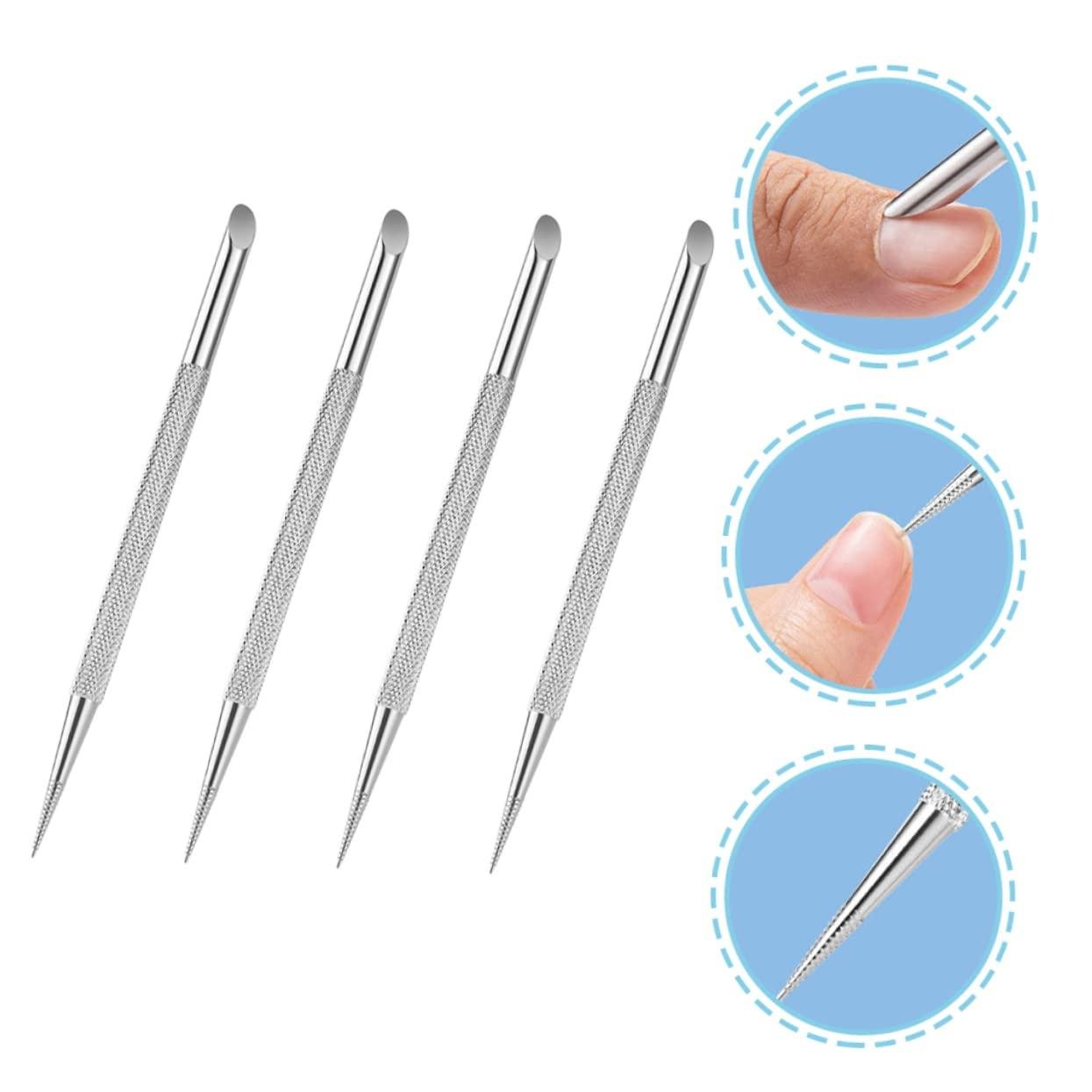 Safety Cuticle Pusher Nail Cleaner Nail Art Dotting Tools Stainless