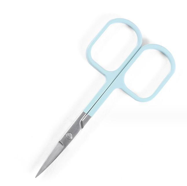 Small Scissor Eyebrow Scissors Stainless Blue Handle Facial Hair Scissors  2