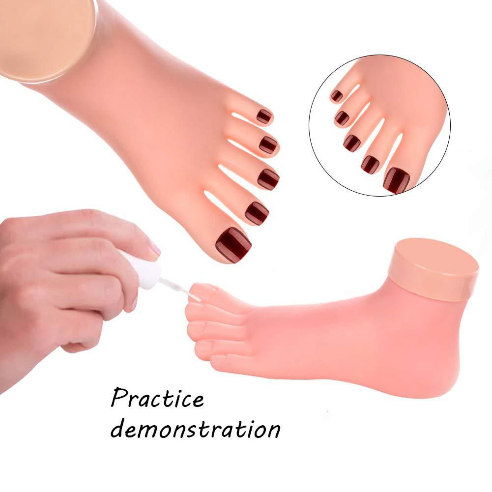 Practice Fake Foot Flexible Movable Soft Silicone Fake Foot Tool for Nails Train 2