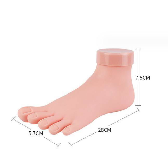 Practice Fake Foot Flexible Movable Soft Silicone Fake Foot Tool for Nails Train 3