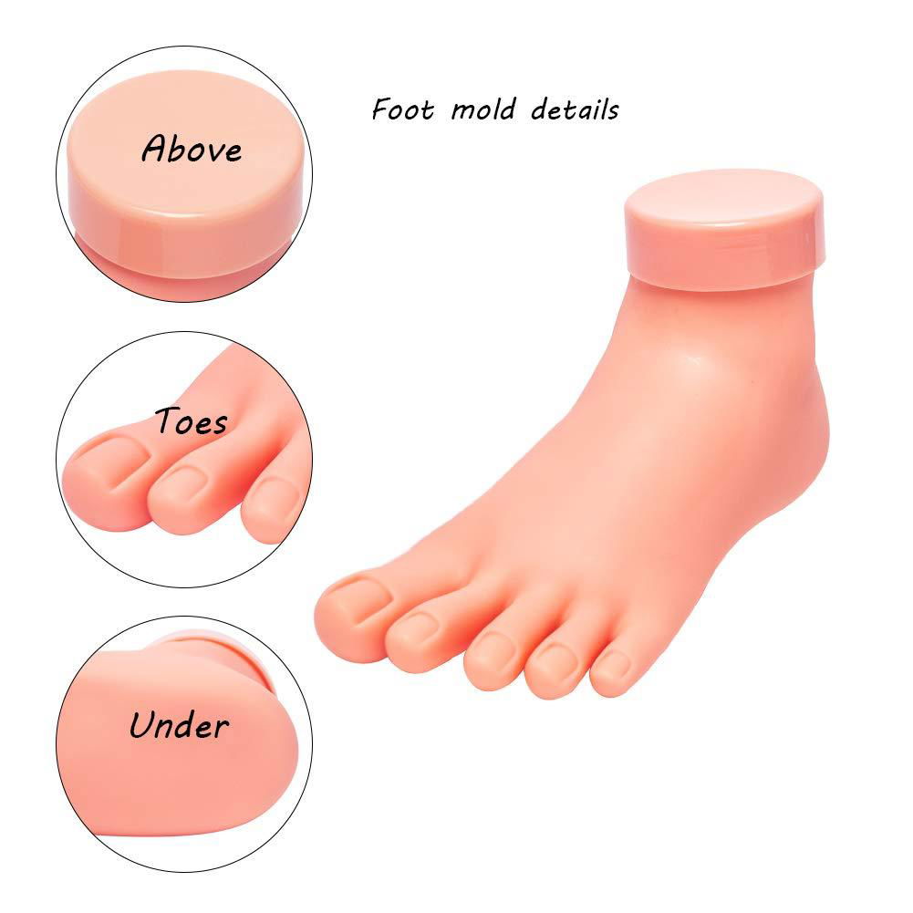 Practice Fake Foot Flexible Movable Soft Silicone Fake Foot Tool for Nails Train 4