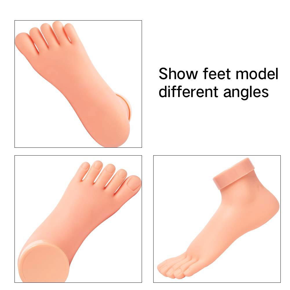 Practice Fake Foot Flexible Movable Soft Silicone Fake Foot Tool for Nails Train 5