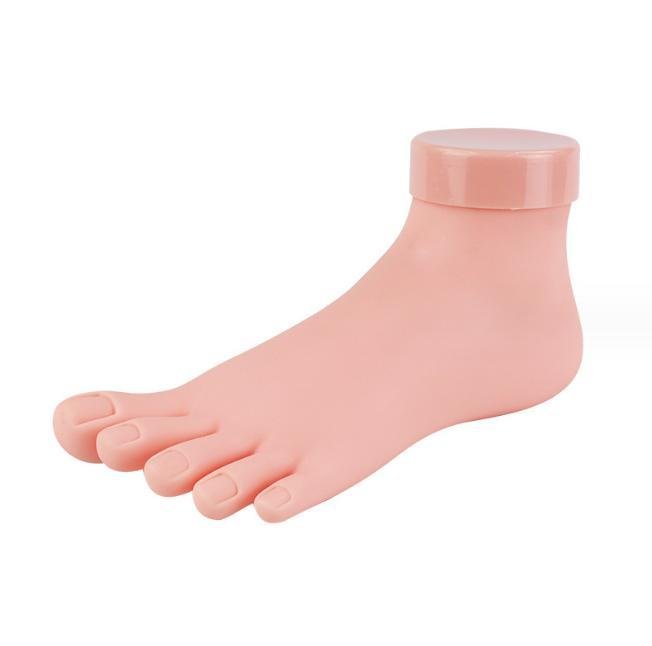 Practice Fake Foot Flexible Movable Soft Silicone Fake Foot Tool for Nails Train