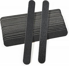  Wooden Nail Files 100/180 Grit , Black Professional Reusable Emery Boards 