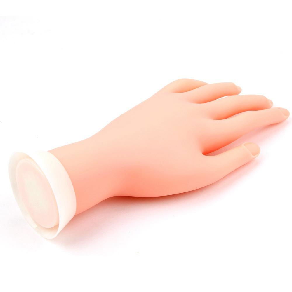 Nail Art Practise Fake Hand Bendable Fake Nail Insertable Silicone Made  4