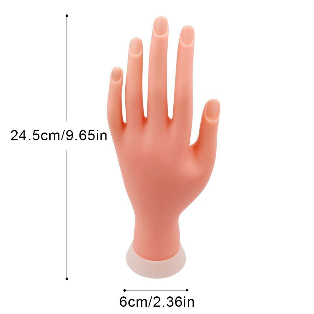 Nail Art Practise Fake Hand Bendable Fake Nail Insertable Silicone Made  5