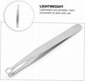 Round Tip Nose Hair Trimming Tweezers Safety Stainless Steel Eyebrow Trimmer