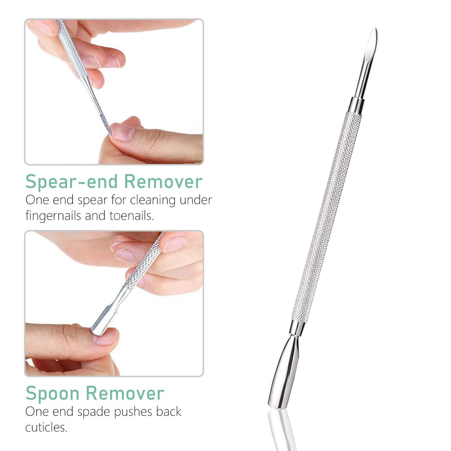 Cuticle Pusher and Cutter Set Double End Nail Cuticle Remover Tool Stainless  5
