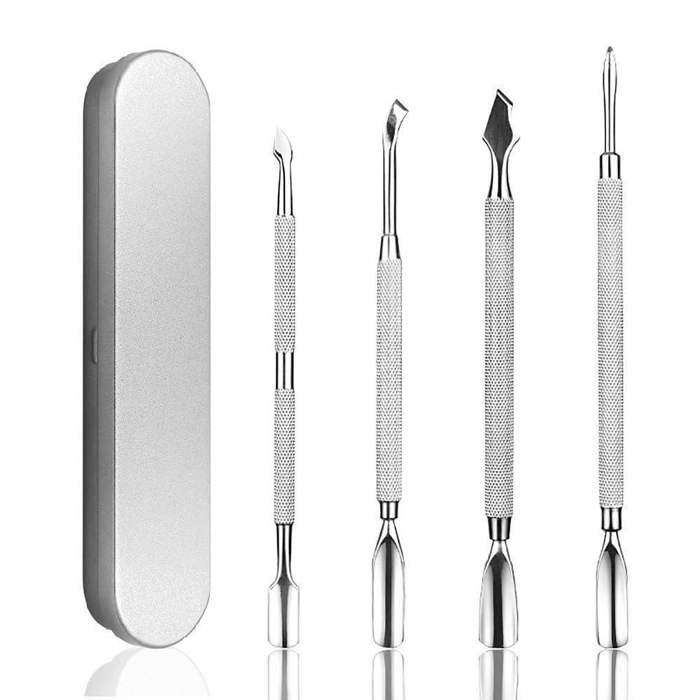 Cuticle Pusher and Cutter Set Double End Nail Cuticle Remover Tool Stainless  2