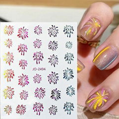 Fireworks Nail Stickers Self Adhesive Nail Decals Nail Tips 