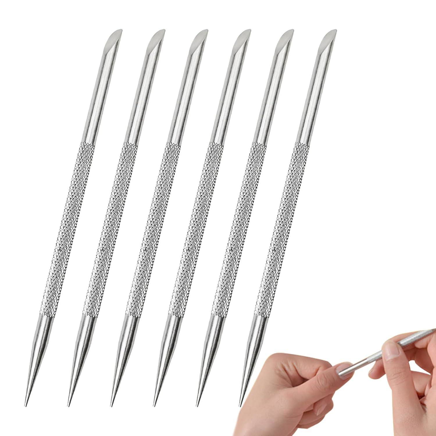 Safety Cuticle Pusher Nail Cleaner Nail Art Dotting Tools Stainless 2