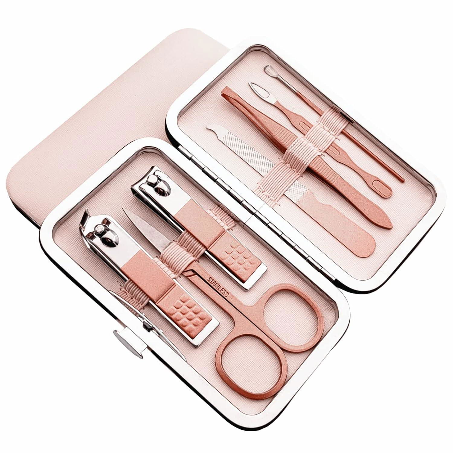 Manicure Set 7 in 1 Rose Gold Nail Trimming Set S/S Nail Grooming Sets