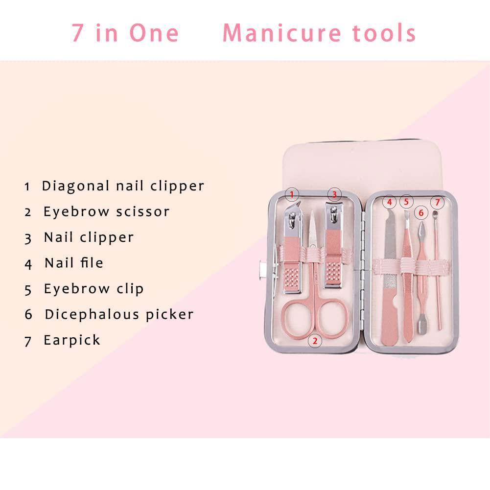 Manicure Set 7 in 1 Rose Gold Nail Trimming Set S/S Nail Grooming Sets 3