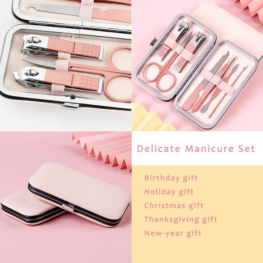 Manicure Set 7 in 1 Rose Gold Nail Trimming Set S/S Nail Grooming Sets 4