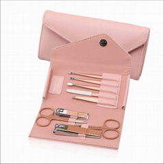 Manicure Set 9 PCS Rose Gold Martensitic Stainless Steel Nail Kit