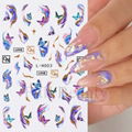 Marble Wave Flower Nail Stickers 3D Self Adhesive Nail Tips Nail Decals 