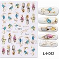 Marble Wave Flower Nail Stickers 3D Self Adhesive Nail Tips Nail Decals  7