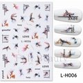Marble Wave Flower Nail Stickers 3D Self Adhesive Nail Tips Nail Decals  8