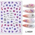 Marble Wave Flower Nail Stickers 3D Self Adhesive Nail Tips Nail Decals  13