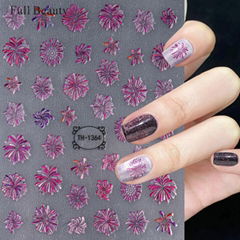 Purple Fireworks Nail Stickers  Self Adhesive Nail Decals Nail Tips 