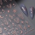  Moon Star Nail Stickers, 3D Self-Adhesive Art Decals Stars Sun Design Stickers  5