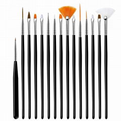 Nail Art Brushes Set Liner Striping Brush Fine Nail Art Long Striper 15pcs Set 