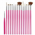 Nail Art Brushes Set Liner Striping Brush Fine Nail Art Long Striper 15pcs Set  2