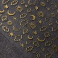 Sun Moon Star Nail Stickers Self Adhesive Silver Gold Nail Decals Nail Tips  8