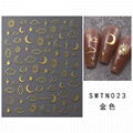 Sun Moon Star Nail Stickers Self Adhesive Silver Gold Nail Decals Nail Tips  4